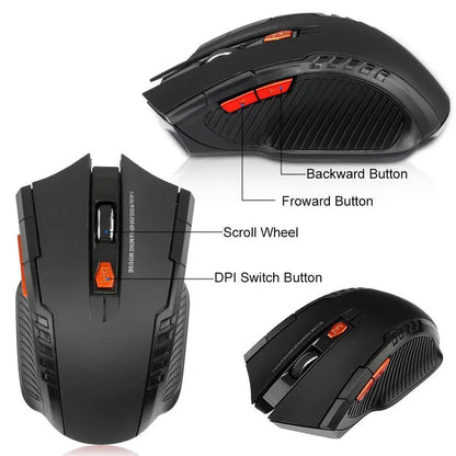 Wireless Mouse 1600DPI USB Optical Gaming Mice for PC Laptop Accessories