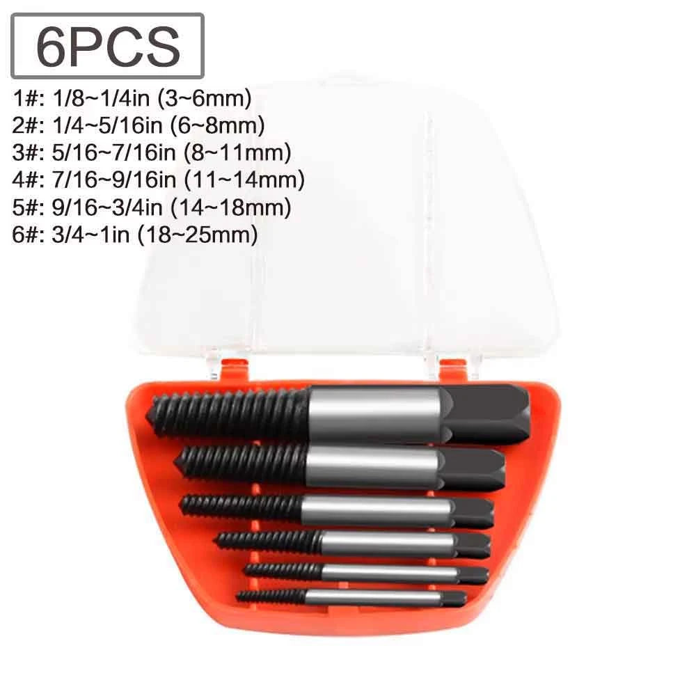 8Pcs Drill Bits Screw Extractor Remover Broken Damaged Easy Out Steel