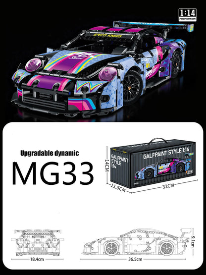1:14 Building Block Supercar Model Kit DIY Assembly Plastic Educational Toy