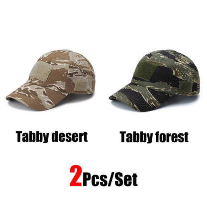 2Pcs Camouflage Baseball Cap Breathable Sun Hat Outdoor Hunting Fishing