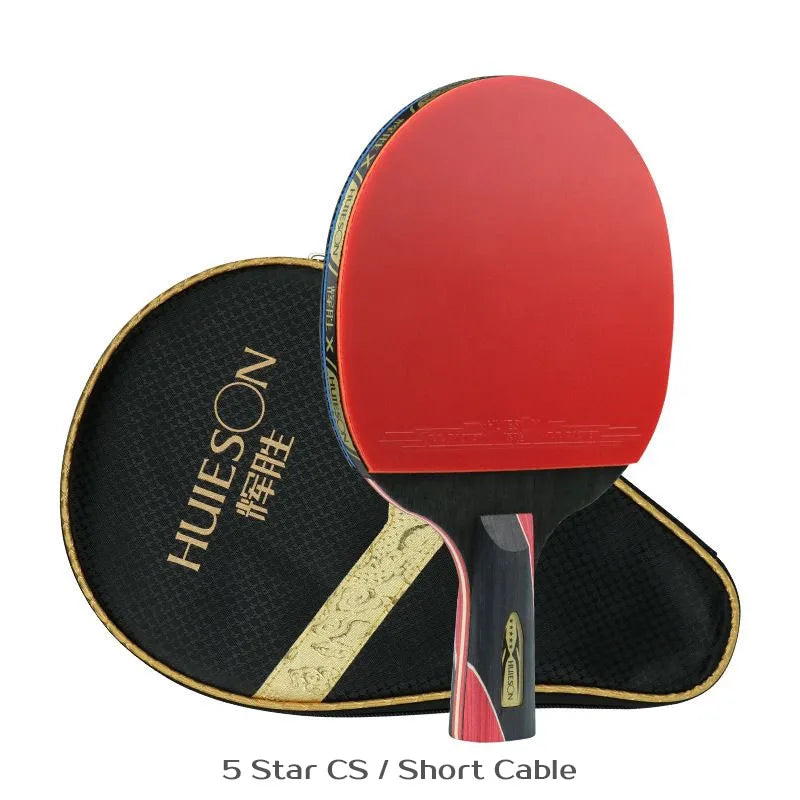 Huieson 5/6 Star Table Tennis Racket Carbon Offensive Ping Pong Racket Paddle with Cover Bag-EXPROTAS