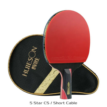 Huieson 5/6 Star Table Tennis Racket Carbon Offensive Ping Pong Racket Paddle with Cover Bag-EXPROTAS