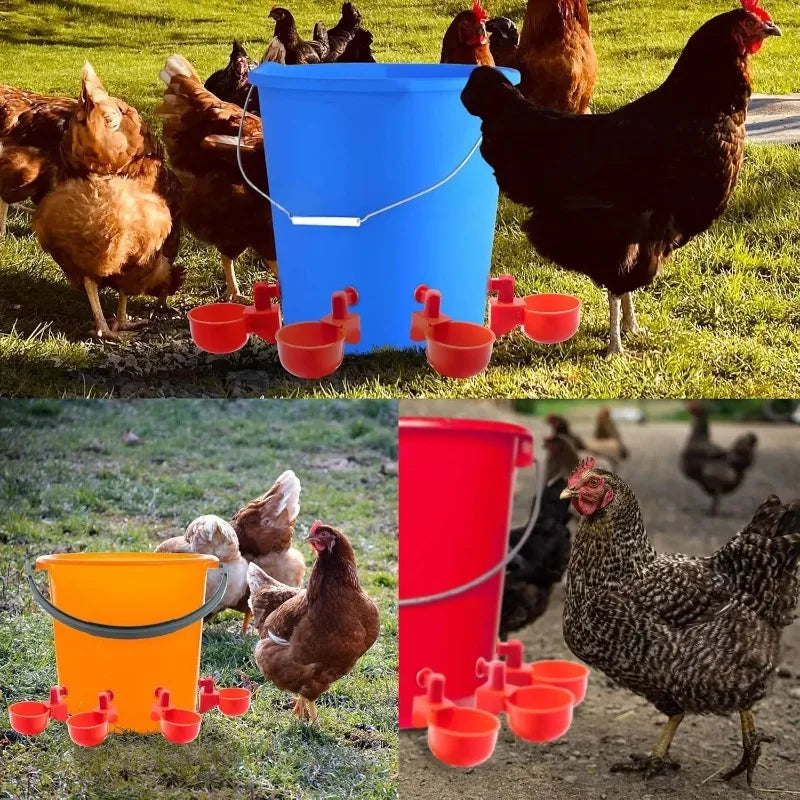 20Pcs Chicken Drinking Bowl Automatic Water Dispenser Poultry Feeder Drinker