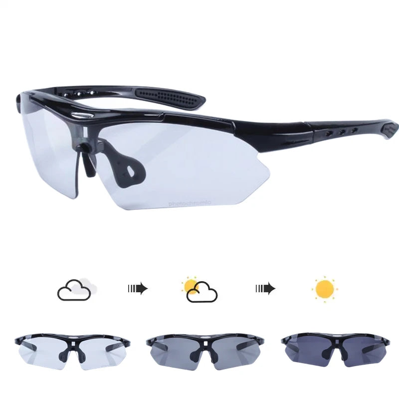 Photochromic Cycling Sunglasses TR90 Auto Lens MTB Road Bike Sports Eyewear