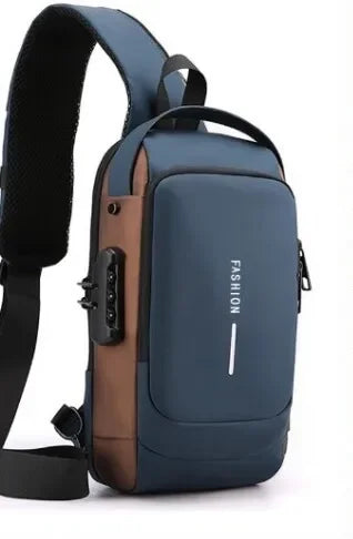 Men's Anti-Theft Chest Bag Crossbody Sling Pack with USB Charging