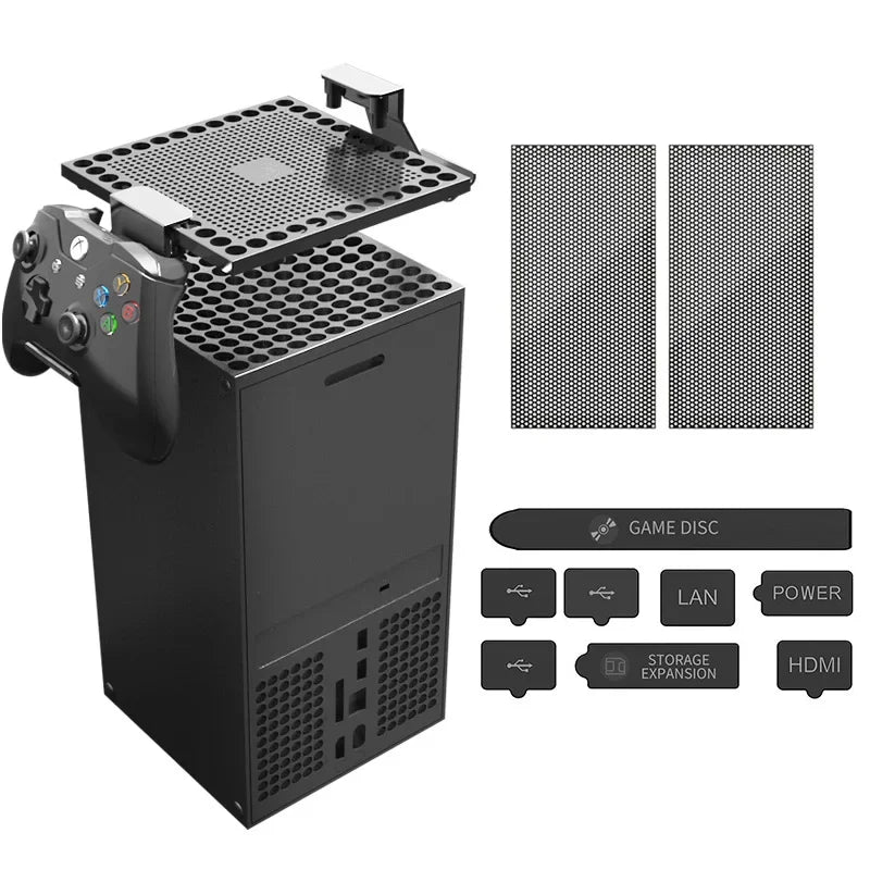 Aolion Dust Filter Cover For Xbox Series X Console Top Back Protector with Plugs