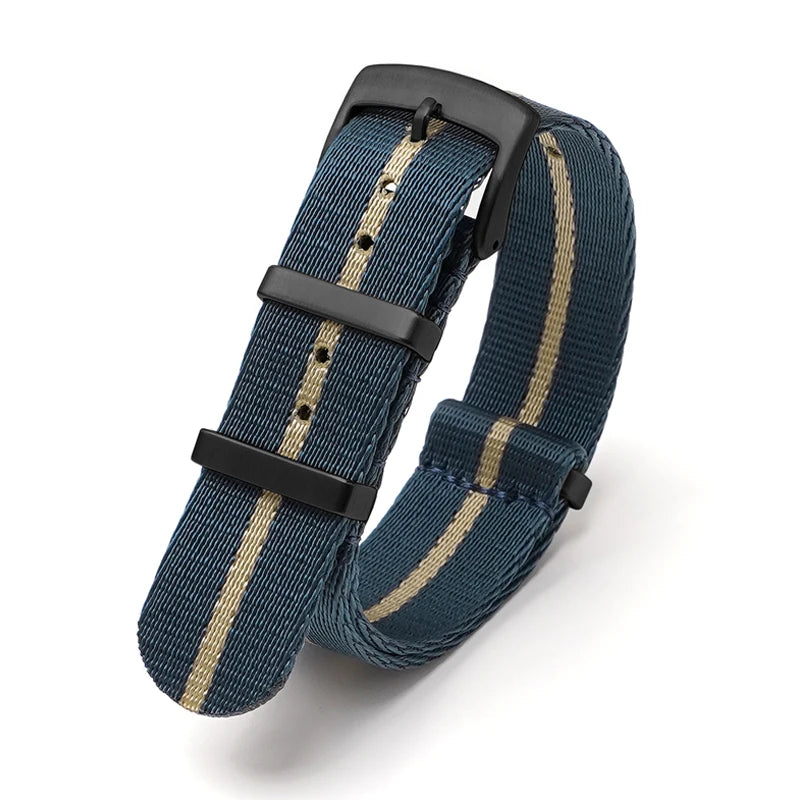 Nylon Watch Strap 24mm for Omega Seiko Mens Canvas Sport Band