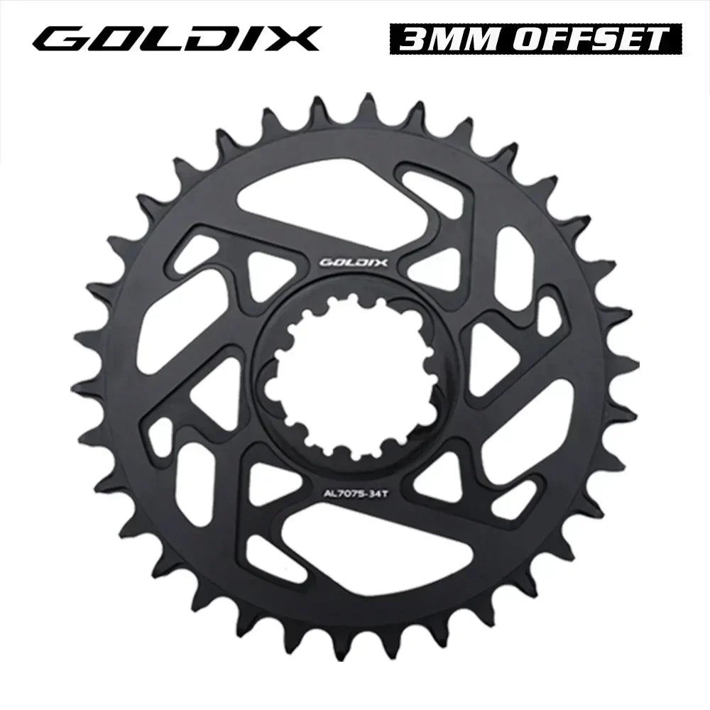 SRAM 3-Bolt MTB Chainring GOLDIX Narrow Wide 3mm Offset 34/36/38/40T