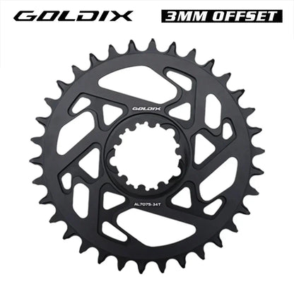 SRAM 3-Bolt MTB Chainring GOLDIX Narrow Wide 3mm Offset 34/36/38/40T