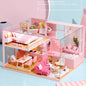 Wooden Miniature Duplex Dollhouse DIY 3D Puzzle Kit with Furniture LED Decoration Gift - EXPROTAS