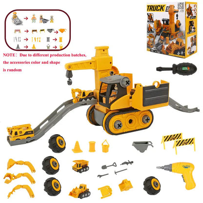 Kids Engineering Vehicle Electric Drill Tool Toys Match Children Educational Assembled Sets Tools For Boys Nut Building Gift-EXPROTAS