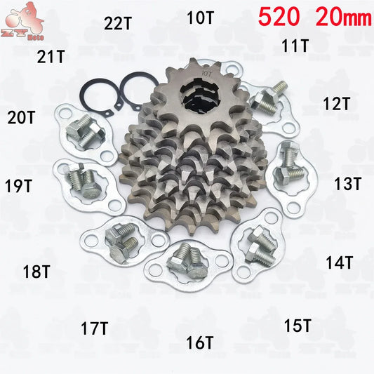 520 Front Engine Sprocket 10T 15T-20T 20mm ID for Honda Lifan Zongshen Pit Bike