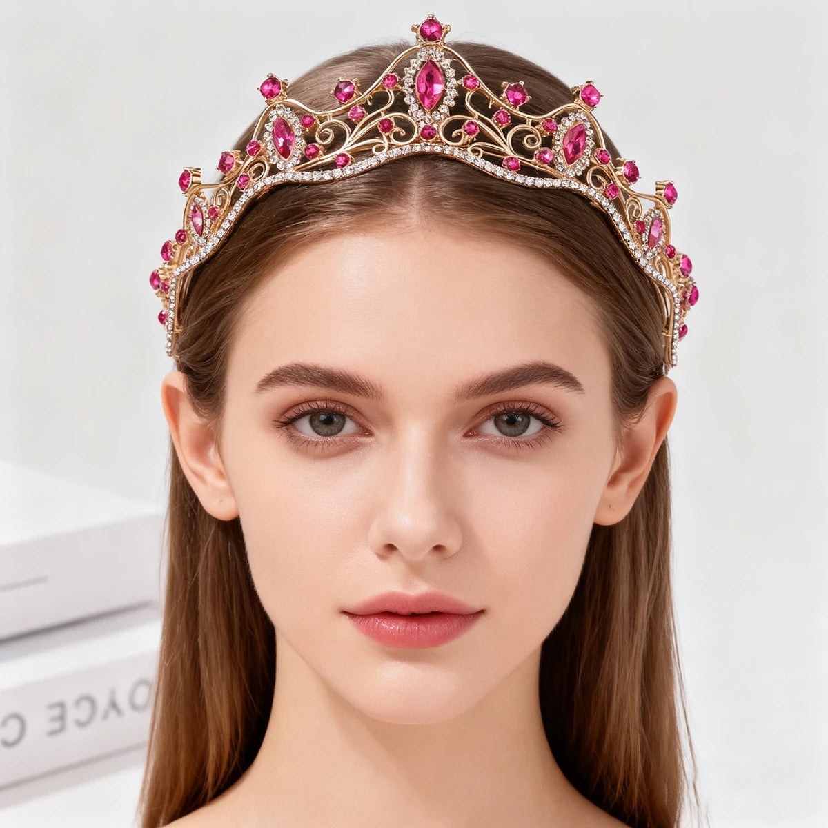 Korean Style Girl Bridal Tiara Hair Accessory for Weddings and Parties