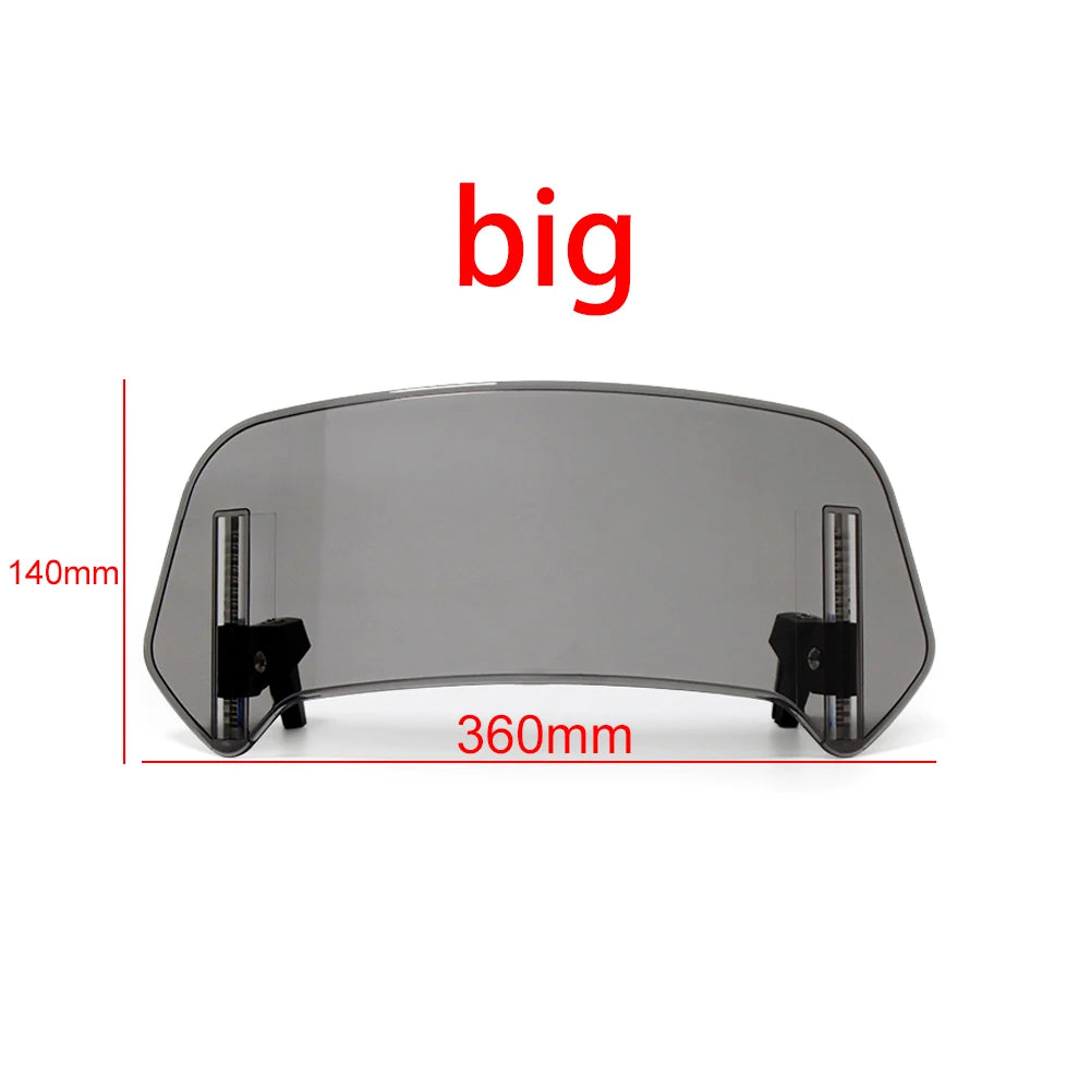 Adjustable Windshield Extension Spoiler Clamp On Motorcycle Windscreen Deflector