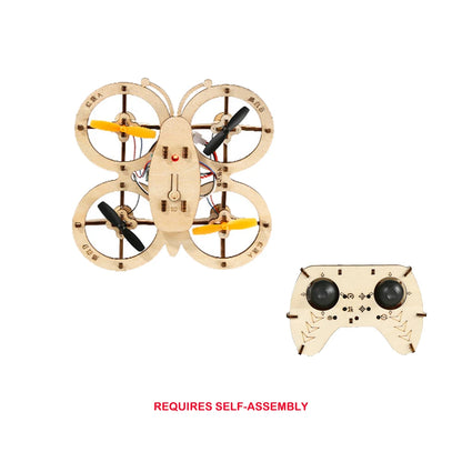 Wooden Drone Toy Remote Quadcopter STEM Educational 360 Degree Flipping