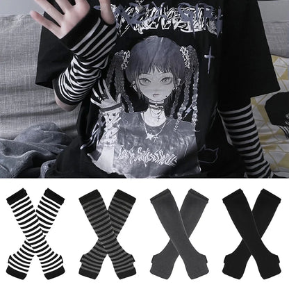 Warm Winter Gloves Fingerless Long Knitted Mittens for Men Women