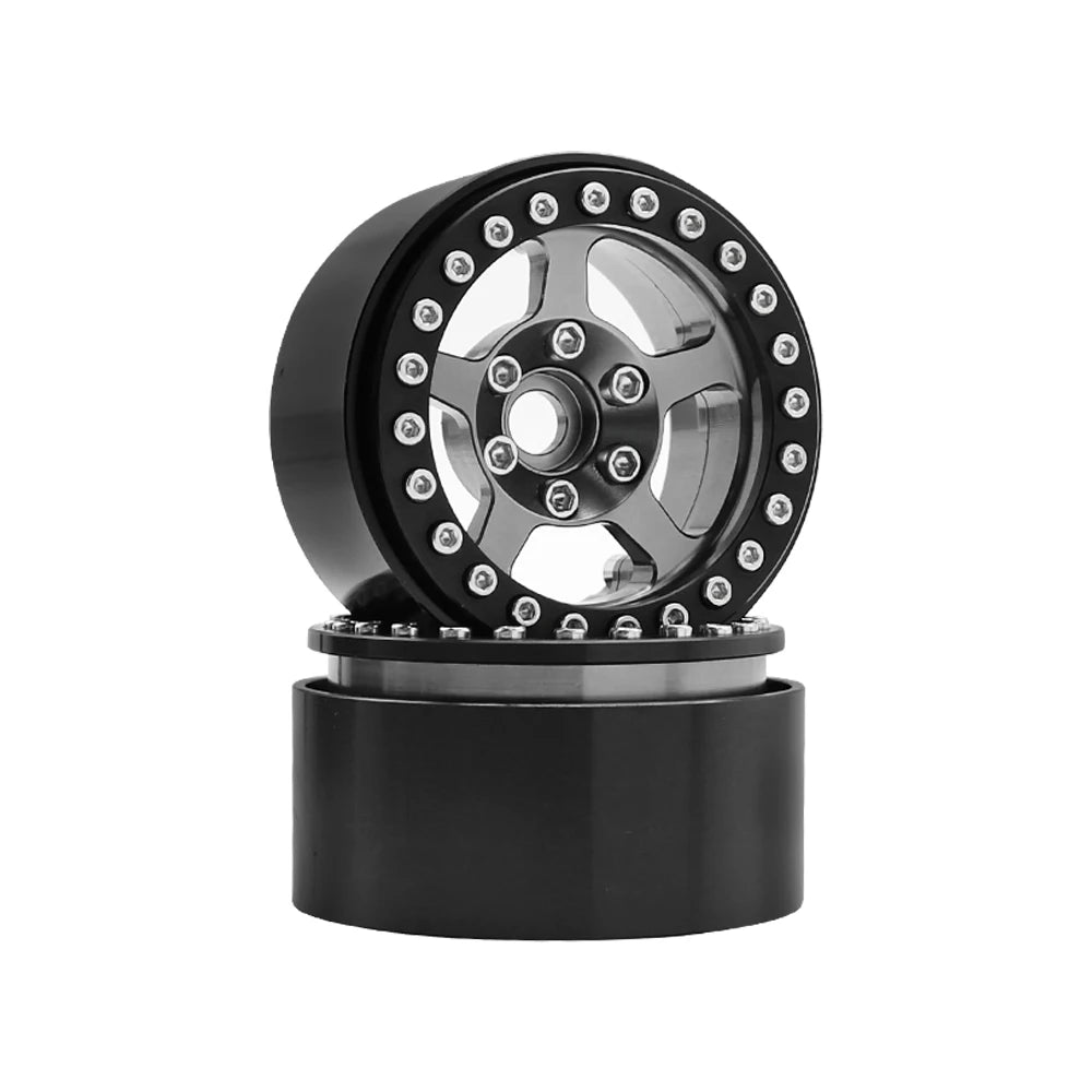 Universal 1/10 RC Crawler 1.9" Beadlock Wheels Aluminum 5-Spoke