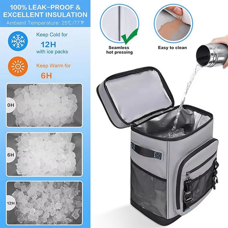 30L Insulated Backpack Cooler Bag Waterproof Rucksack for Camping Picnic