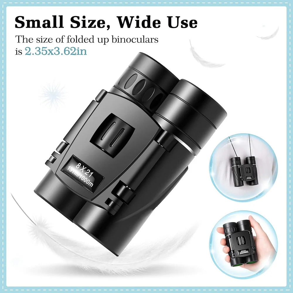 8x21 Compact Mini Binoculars Lightweight Kids Concert Opera Sports Travel