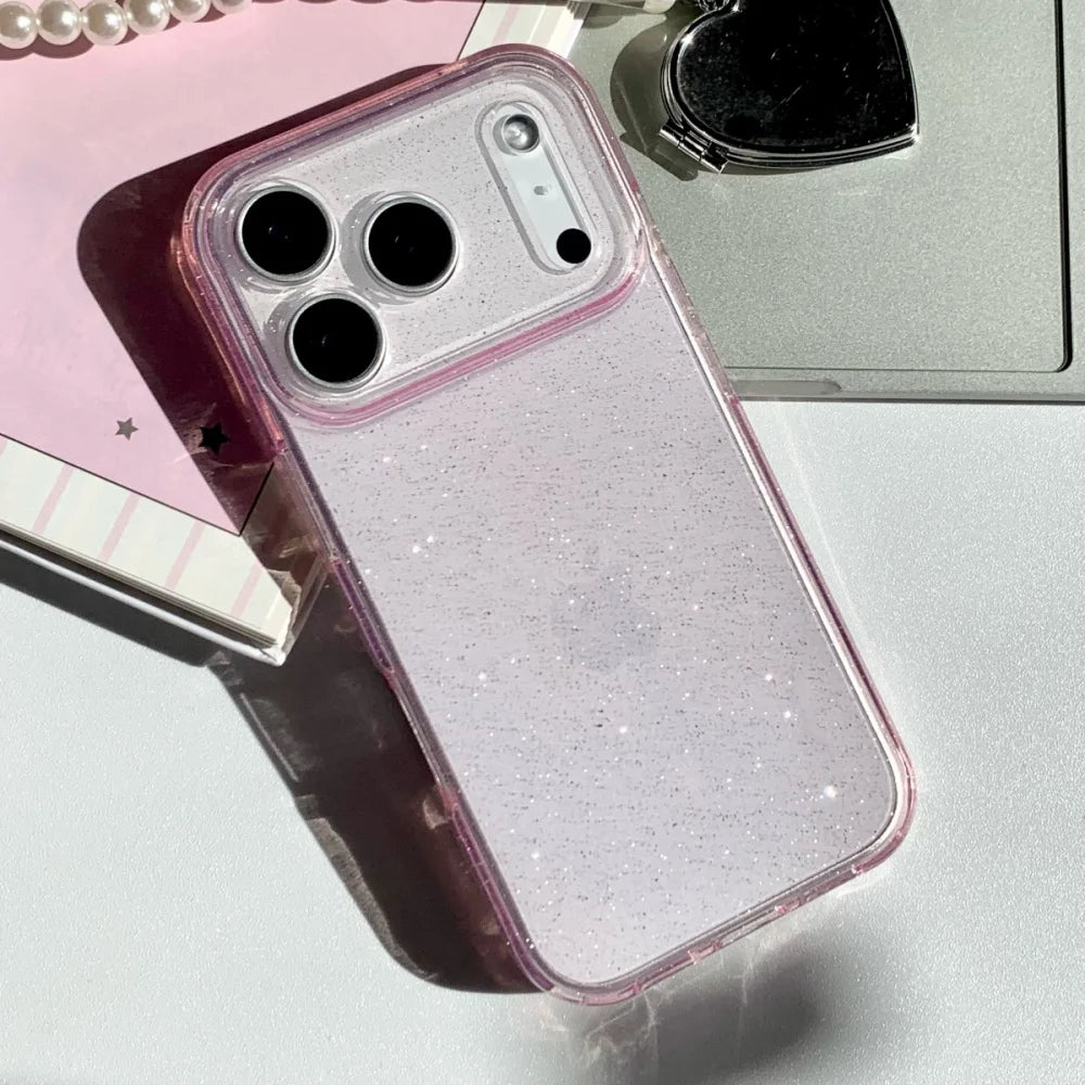 Ultra Thin Glitter Clear Case for iPhone 13-17 Air Pro Max Plus TPU Cover