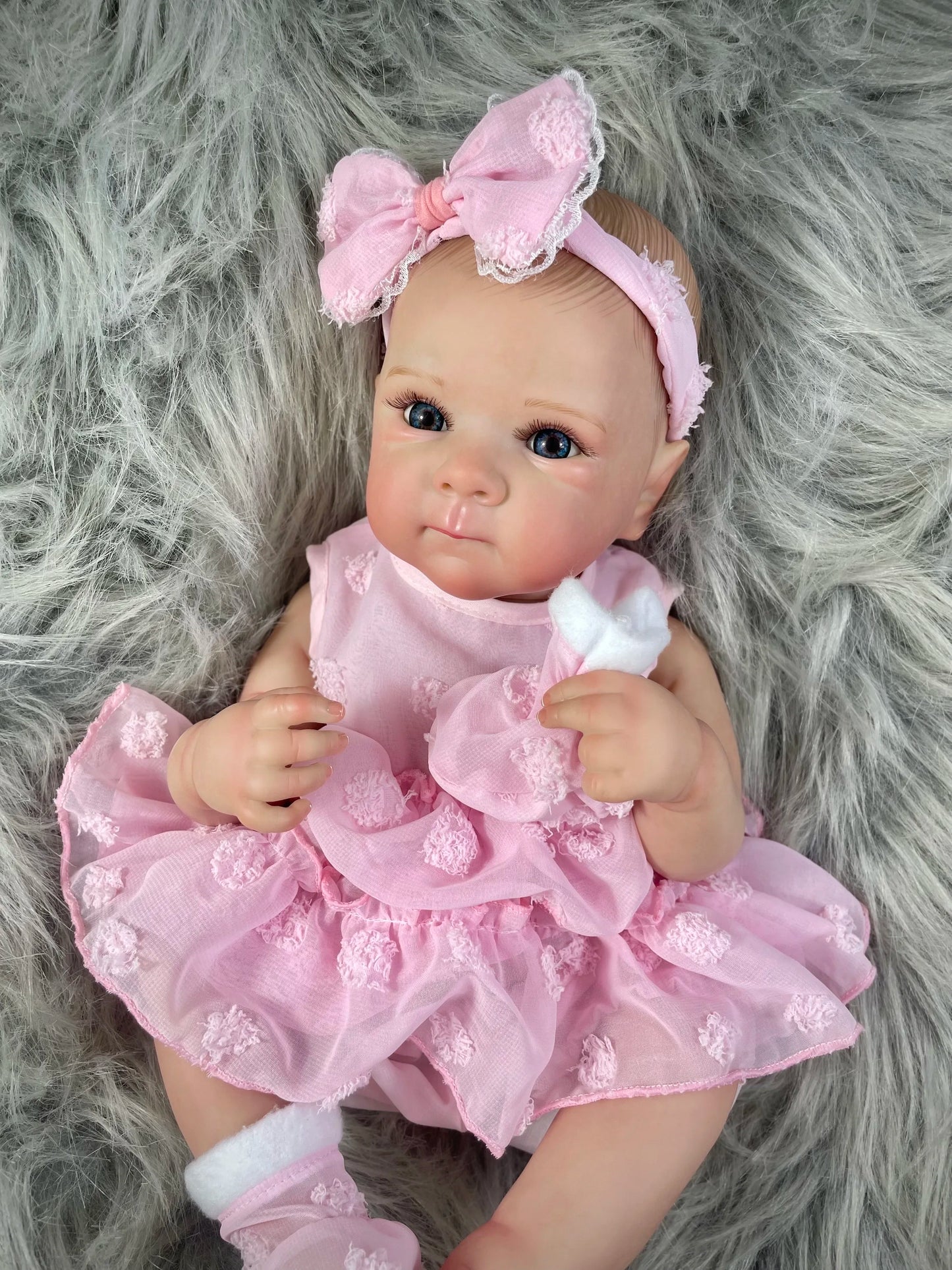 18" Reborn Baby Doll Bettie Full Body Vinyl Lifelike Painted Hair Girl Gift