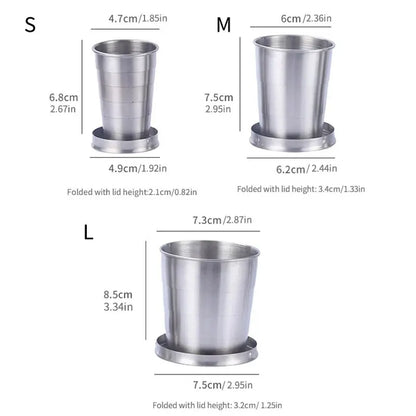 Stainless Steel Telescopic Camping Cup Folding Portable Drinkware Travel Mug