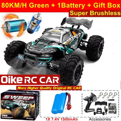 RC Remote Control Drift Car 4WD 50KM/H 80KM/H LED Lights Racing Toy