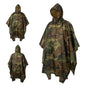 Men's Military Camo Waterproof Raincoat, Impermeable Zipper Rain Poncho for Motorcycle