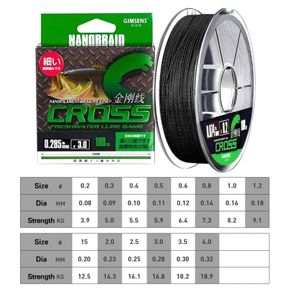 300M Braided PE Fishing Line 4 Strands Multifilament Carp Sea Fishing