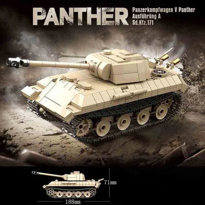 WW2 German Leopard Medium Tank Building Blocks Military Brick Model Educational Toy Gift