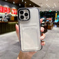 Transparent Card Holder Shockproof Soft Case for iPhone 12-16 Pro Max