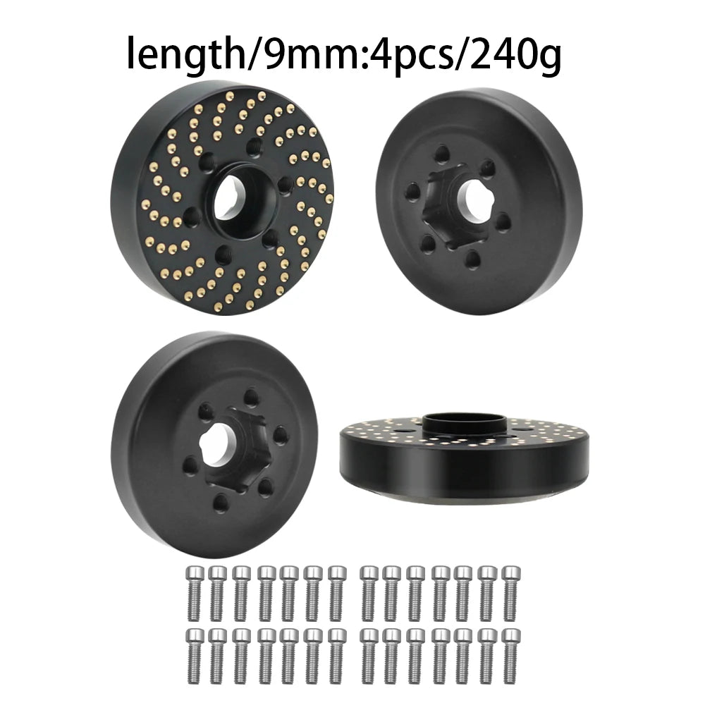 Brass Wheel Hex Hub Adapter for 1.9/2.2 Beadlock RC Crawler Axial SCX10 TRX4 TRX6 - EXPROTAS