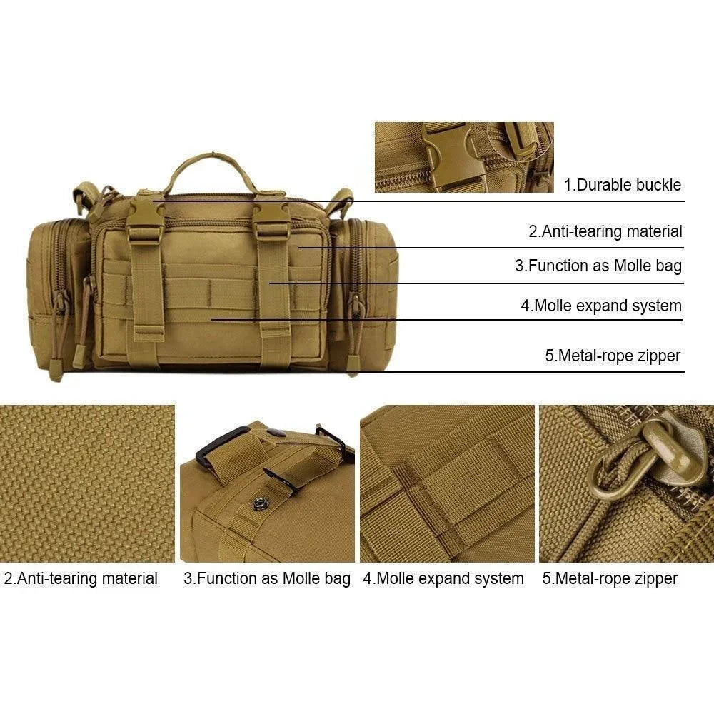 Outdoor Tactical Pack Waist Bag Camping Hiking Pouch Chest Bag Large