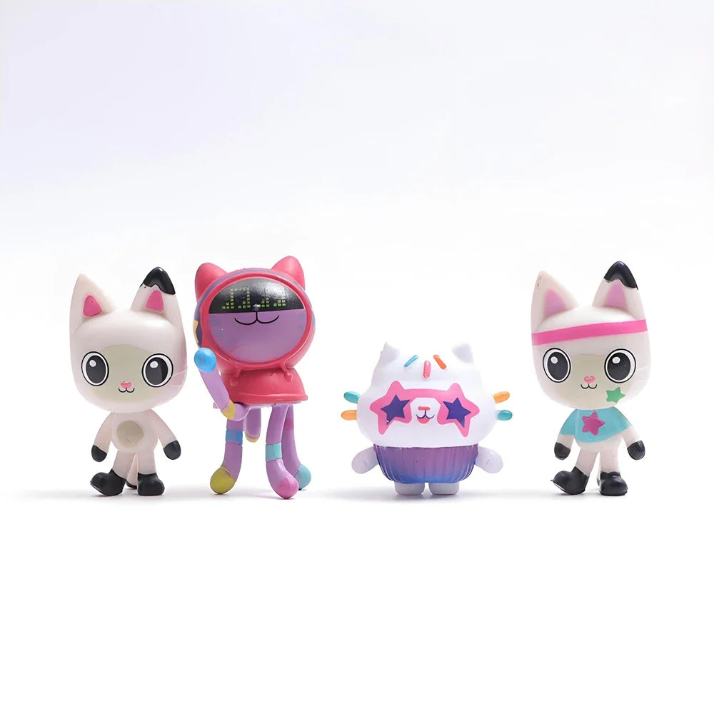 13Pcs Gabby Dollhouse Toy Smiling Car Anime Figure Cat Hug Dolls