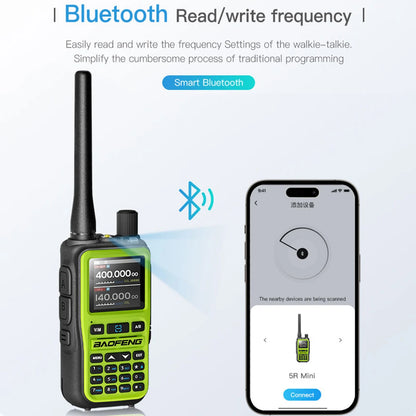 Baofeng Walkie Talkie Mini 2 Way Radio Bluetooth 5W Dual Band 1600mAh