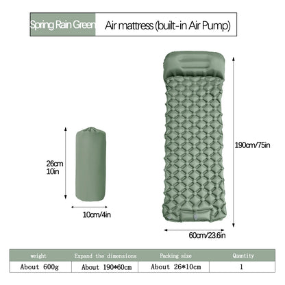 Ultralight Sleeping Pad with Built-in Pump and Pillow for Camping