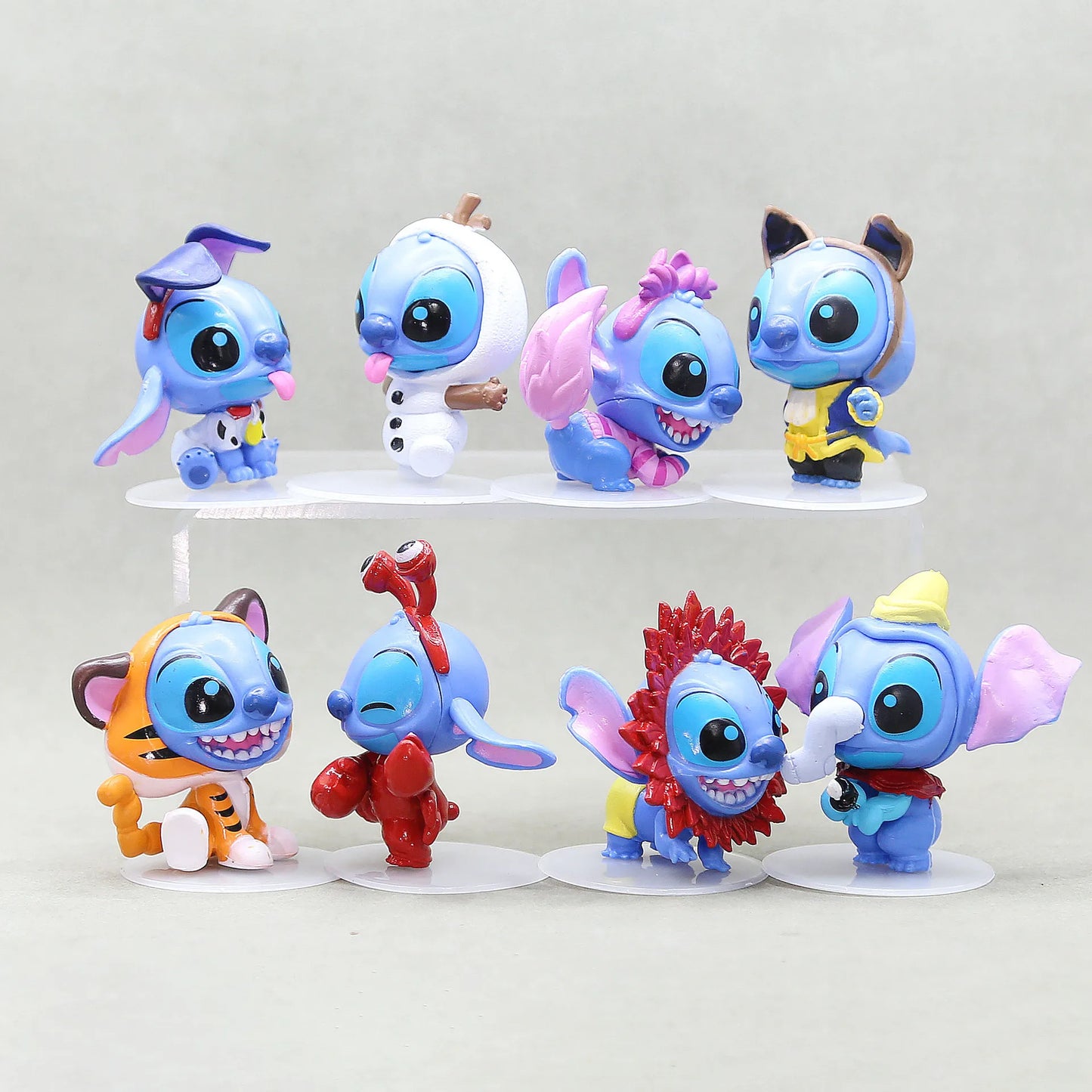 8pcs Stitch 100th Anniversary Figure Set 7.5cm Collectible Models