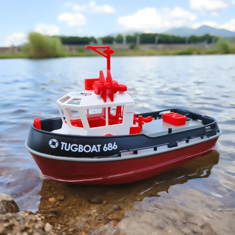 JIKEFUN 686 Rc Boat 2.4G 1/72 Powerful Dual Motor Long Range Wireless Electric Remote Control Tugboat Model  Toys for Boys Gift-EXPROTAS
