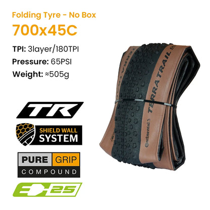 700x40C 45C 50C Continental Terra Trail Tubeless Gravel Folding Tyre