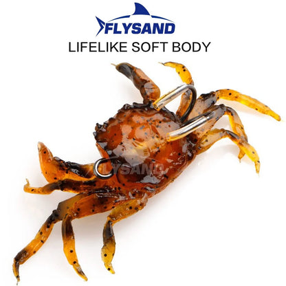 Lifelike Sharp Hook Soft Crab Fishing Lure Bait 1PC Flysand Silicone