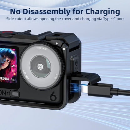 Protective Case for DJI Osmo Action 6 Camera Cage with Cold Shoe Mount
