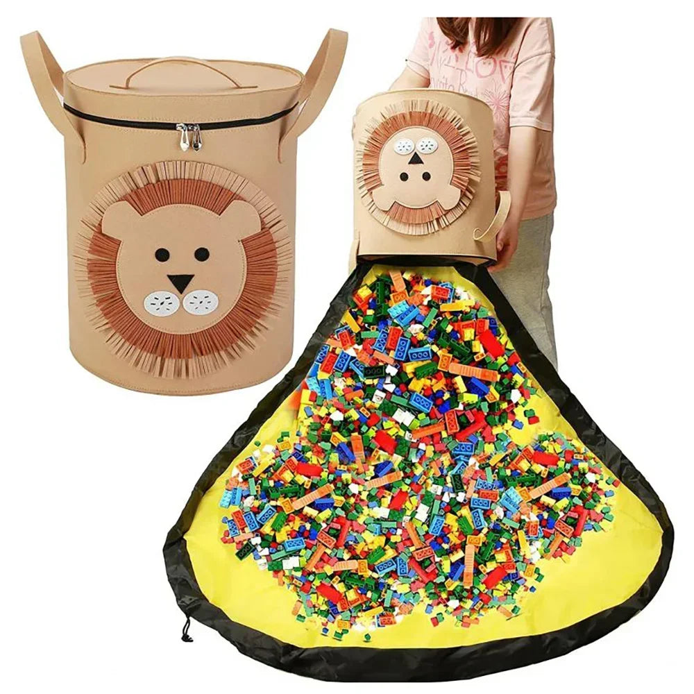 Large Toy Storage Bag Play Mat Portable Organizer for Building Blocks