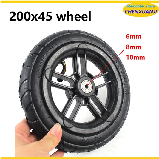 6mm 8mm 10mm inner hole Good quality wheel 200x45 wheel 8 inch Castor Wheel with Tyre & Tube motorcycle parts electric scooter-EXPROTAS