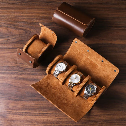 Leather Travel Case Watch Roll Luxury Storage Pouch Box 1 2 3 Slot