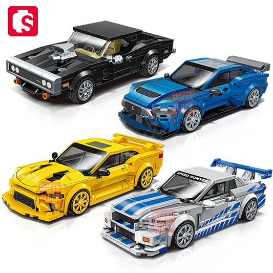 SEMBO BLOCK City Famous Technical Sports Car Supercar Model Building Blocks Vehicle Toy Gift