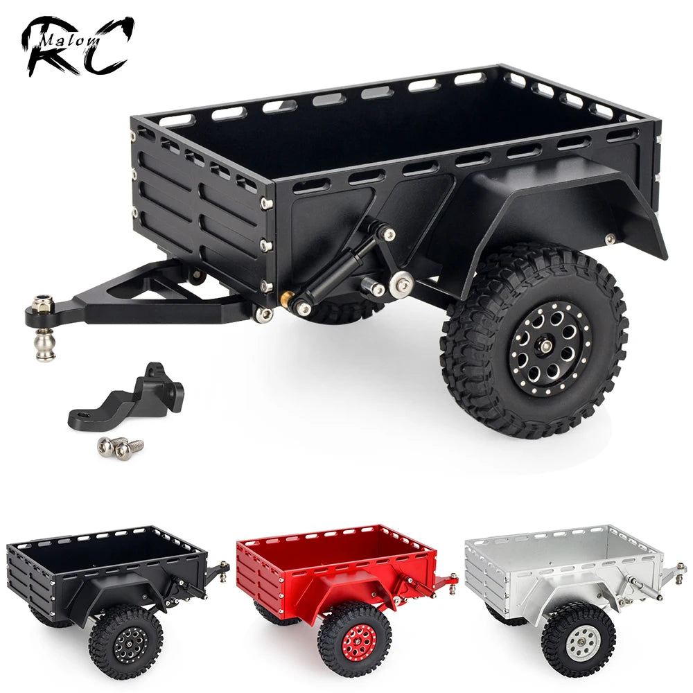 Aluminium CNC RC Crawler Utility Trailer Ball Hitch 1/18 TRX4M SCX24 Redcat
