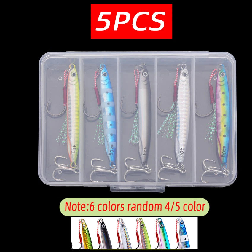 Artificial Bait Fishing 5pcs Metal Casting Sink 7G 10G 21G 30G 40G