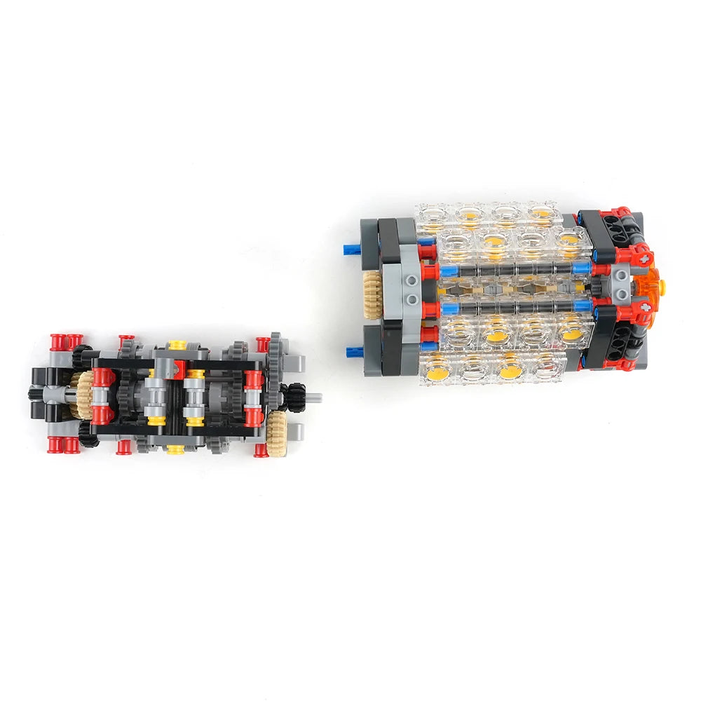Motor AA Battery V16 Engine Gearbox MOC Technical Model DIY Electric Toy