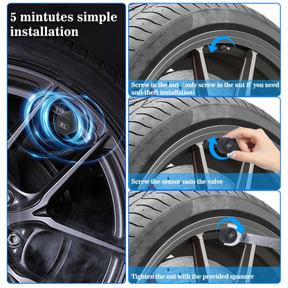 Intelligence Wireless Tire Pressure Monitoring System with 4 Sensors