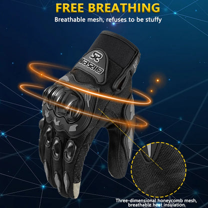 EXPROTAS Full Finger Motorcycle Gloves Non-slip Touch Screen Biker Gear